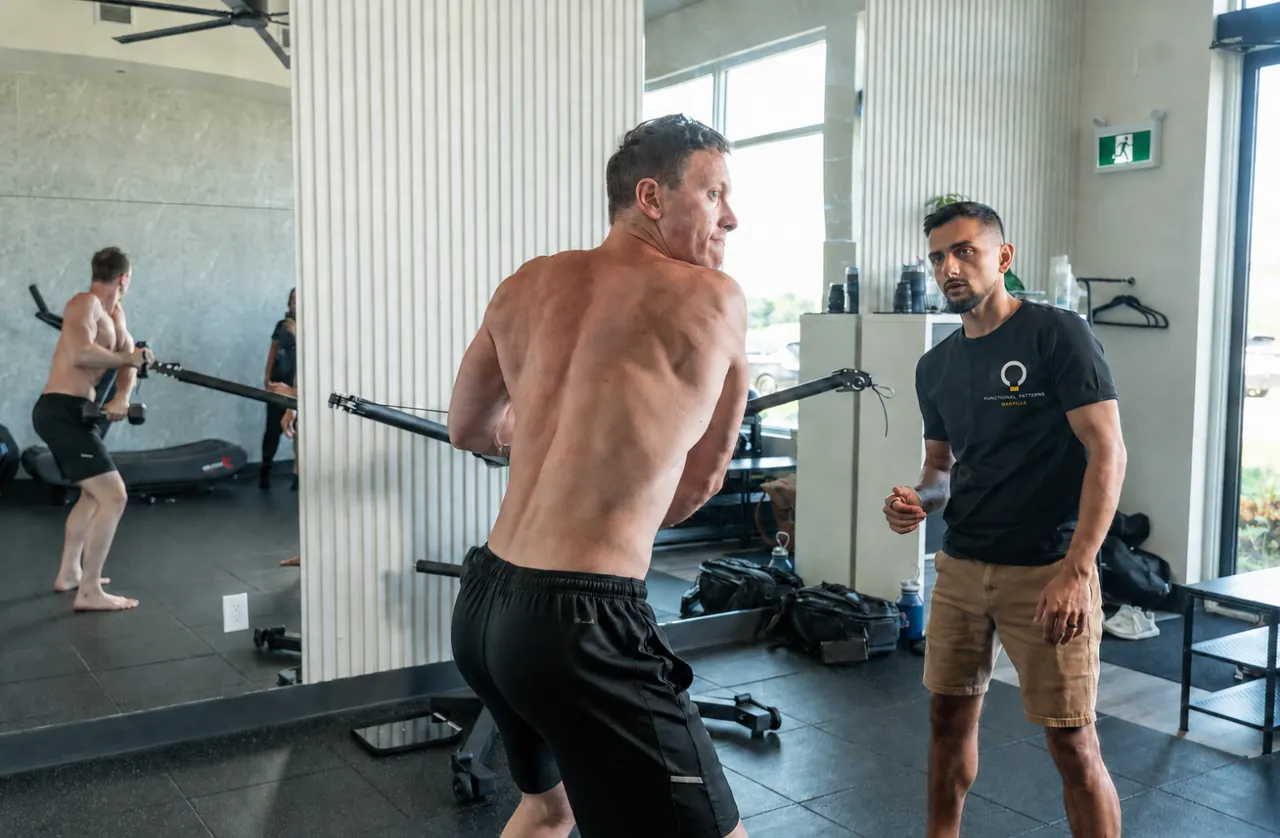 Client performing a loaded rotation